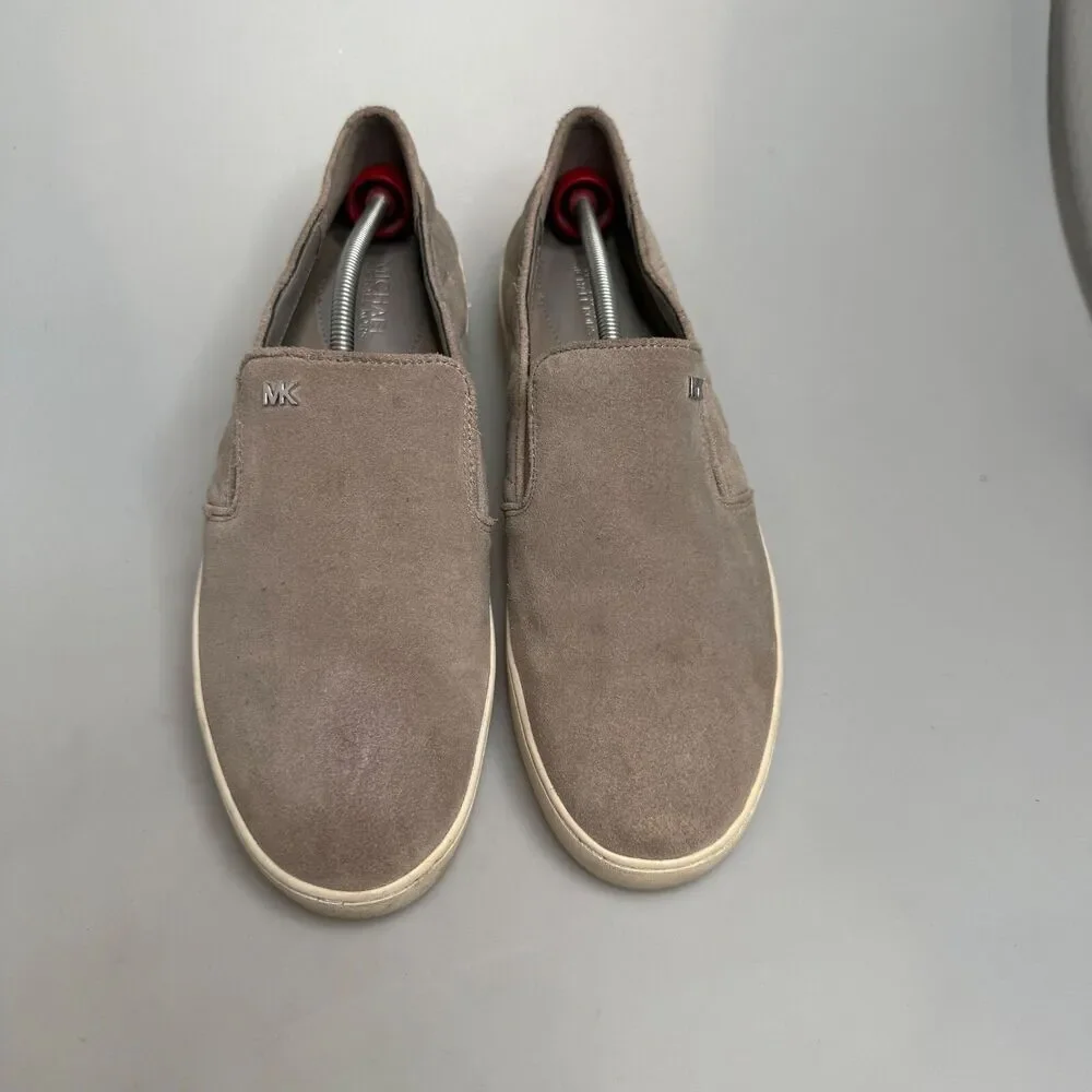 Michael Kors Women’s 10 M Gray Suede Slip‑On Sneakers  HX18U